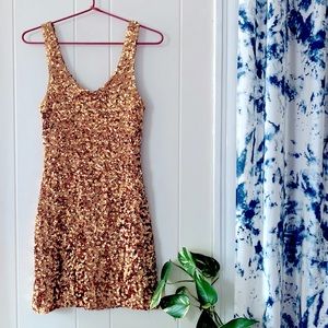 Tea n rose Gold Sequin Bodycon Dress
